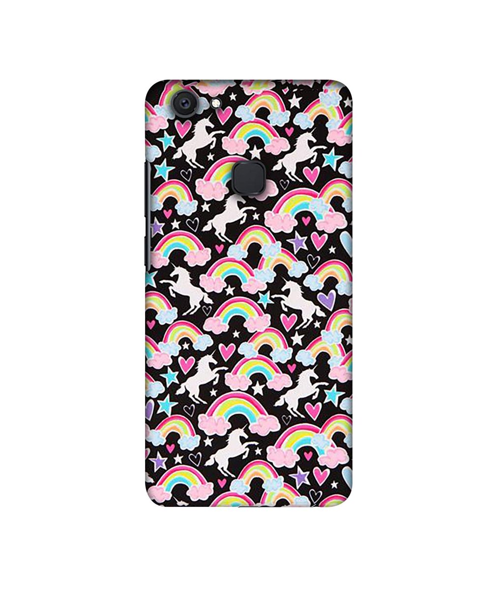 Amazon Brand - Solimo Designer Unicorn Texture 3D Printed Hard Back Case Mobile Cover for Vivo V7 Plus