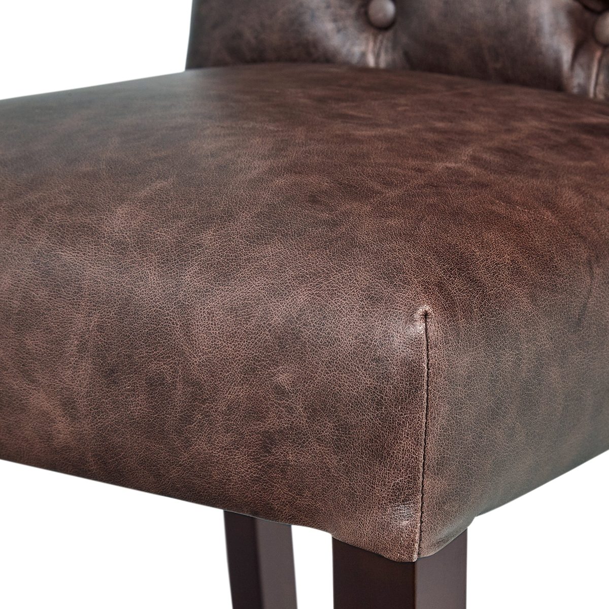 Amazon Brand – Stone & Beam Carson Tufted Leather Kitchen Counter Bar Stool, 45"H, Brown