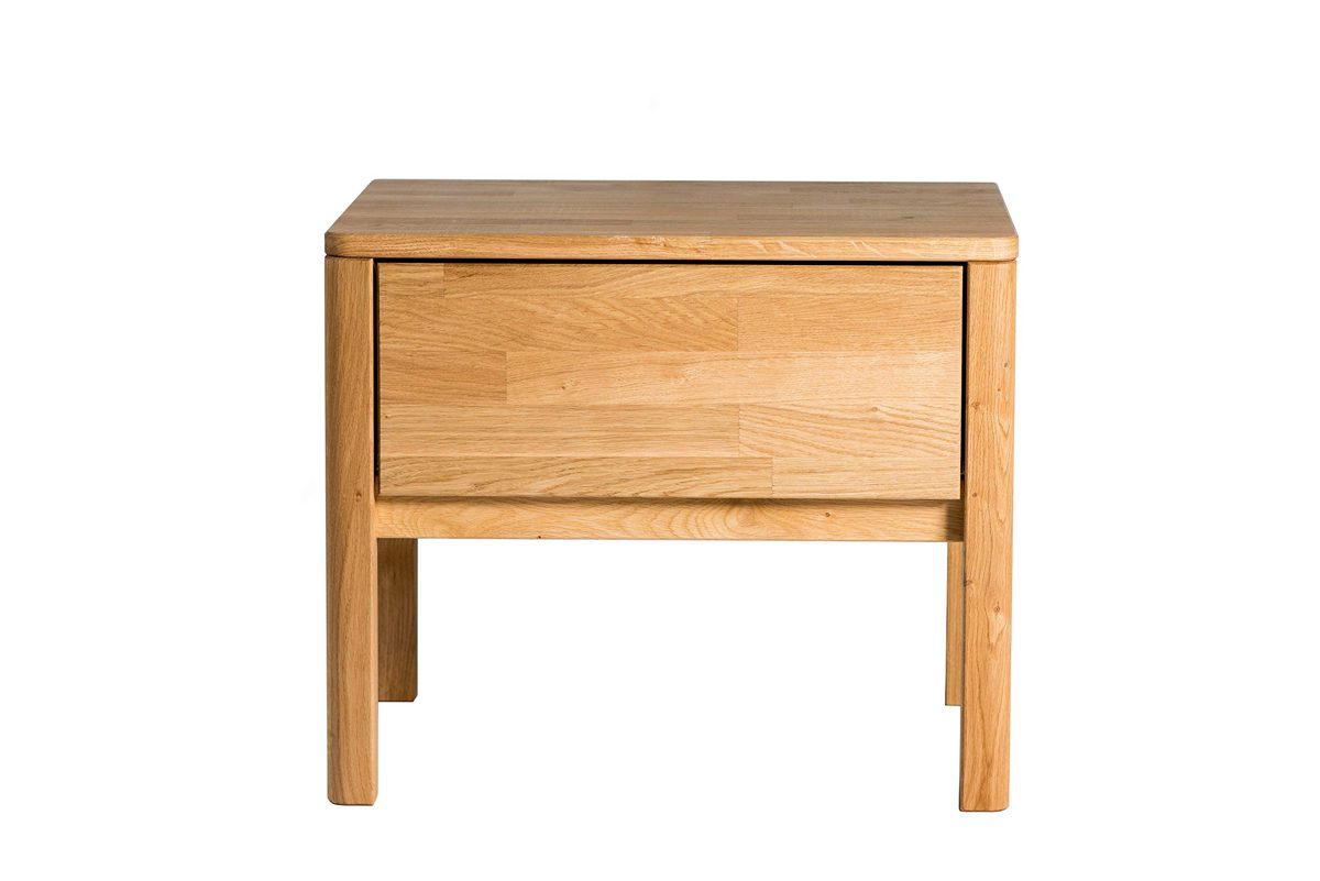 Amazon Brand - Alkove Hayes 1-Drawer Solid Wood Nightstand, 56 x 44 x 47cm, Wild Oak