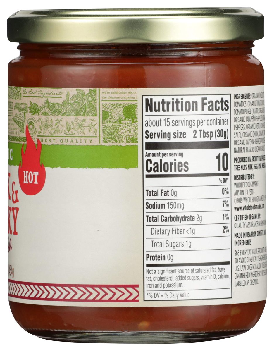 365 Everyday Value, Organic Thick & Chunky Hot Salsa, 16 Oz