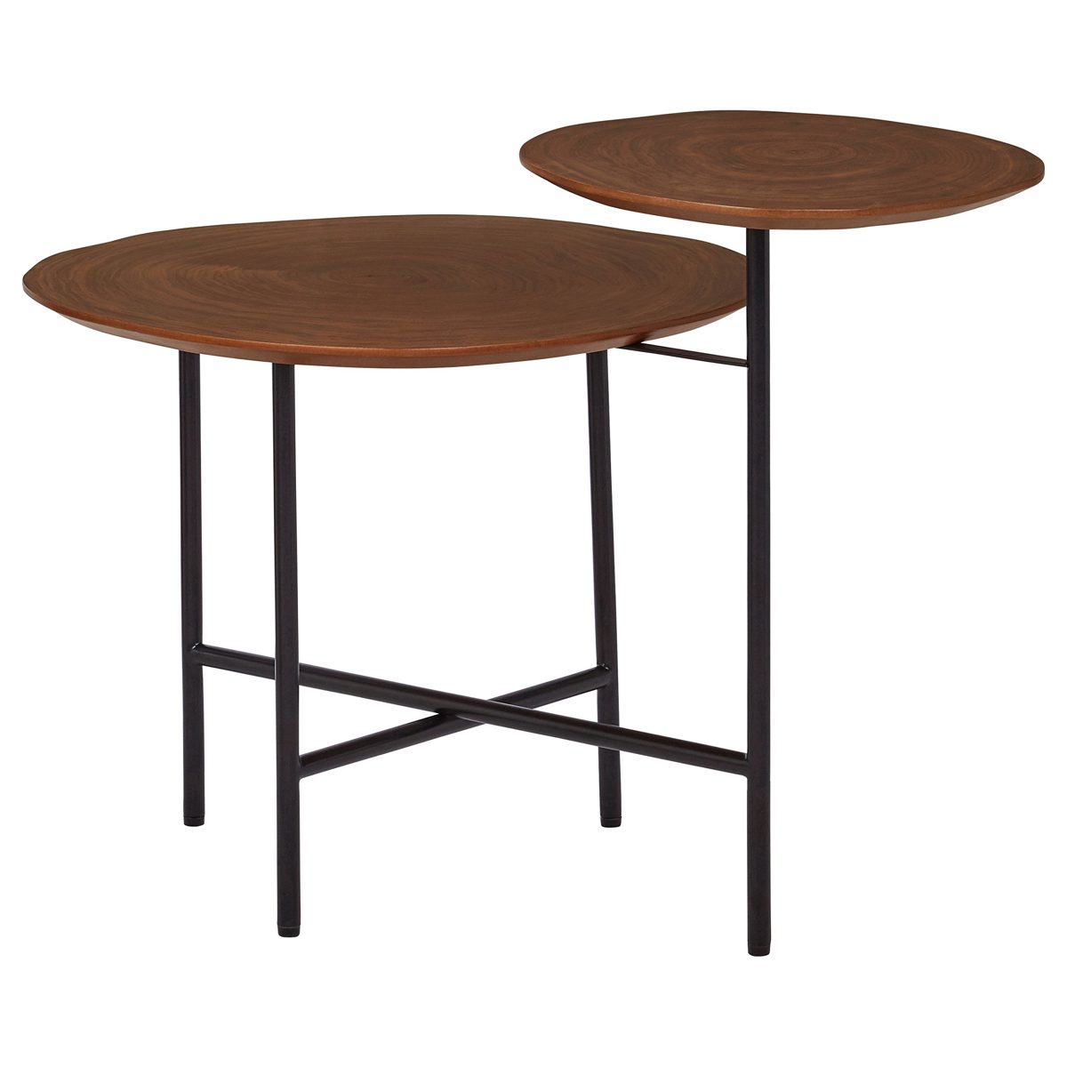Amazon Brand – Rivet Mid-Century Modern Wood and Metal 2-Tiered Side End Accent Table, 20"W, Walnut