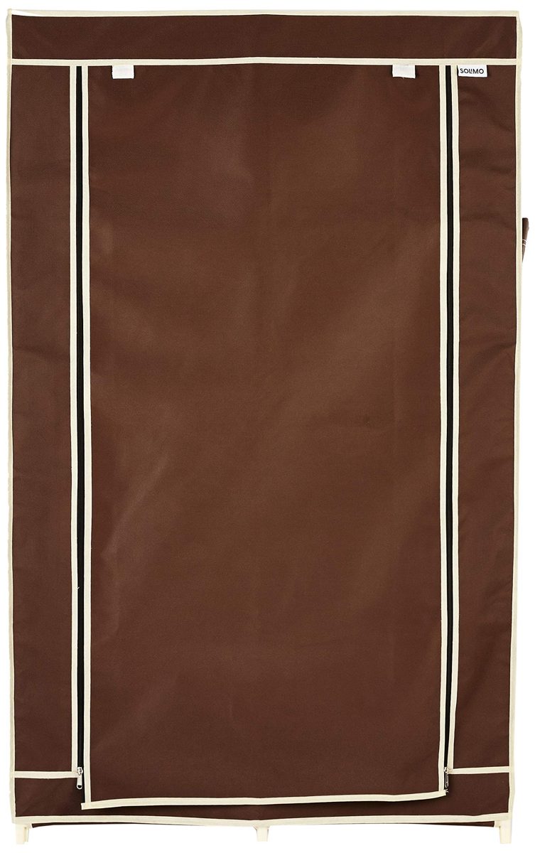 Amazon Brand - Solimo 2-Door Foldable Wardrobe, 5 Racks, Brown