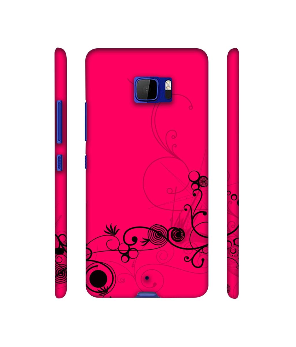 Amazon Brand - Solimo Designer Black Pattern on Pink 3D Printed Hard Back Case Mobile Cover for HTC U Ultra