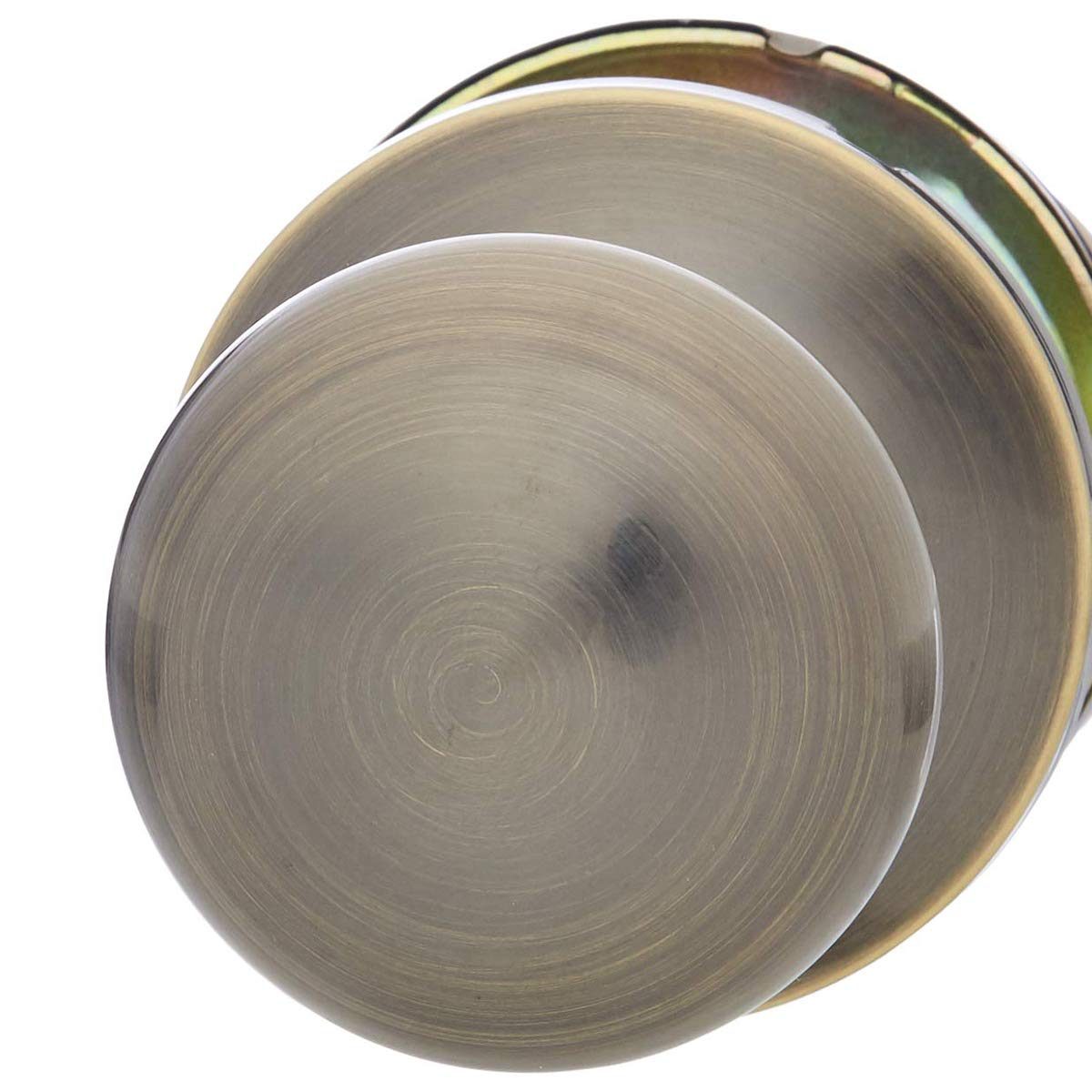 AmazonBasics Closet Door Knob, Round, Antique Brass