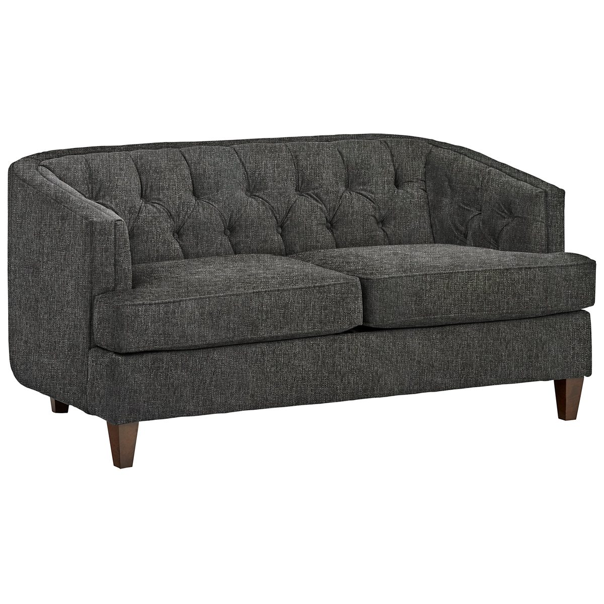 Amazon Brand – Stone & Beam Leila Tufted Living Room Loveseat Sofa Couch, 69"W, Charcoal