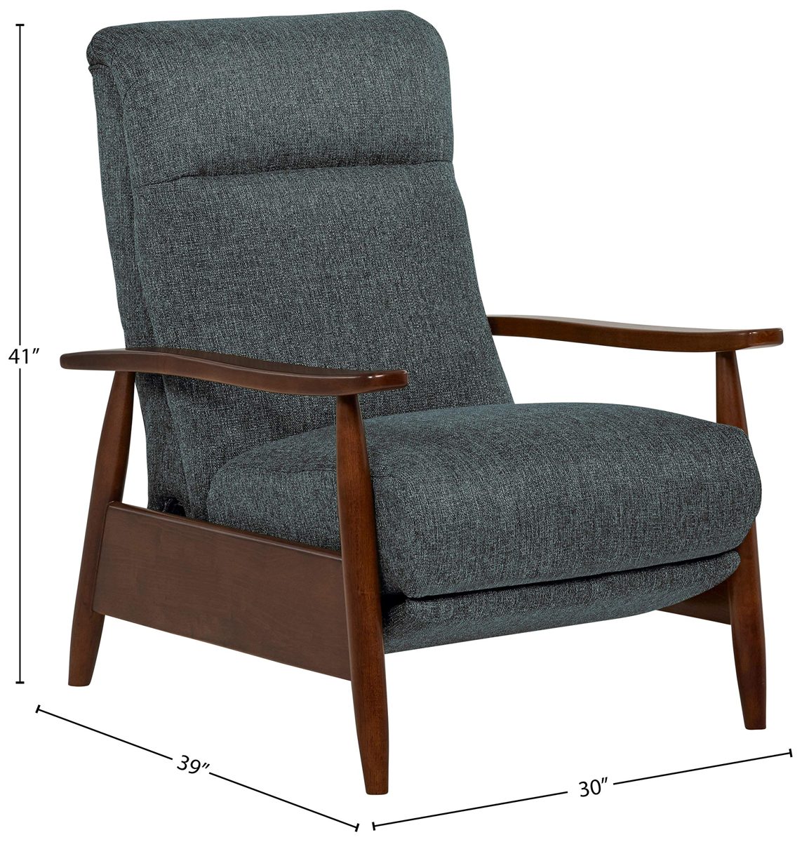 Amazon Brand – Stone & Beam Clayton Reclining Contemporary Fabric Living-Room Chair, 30"W, Blue