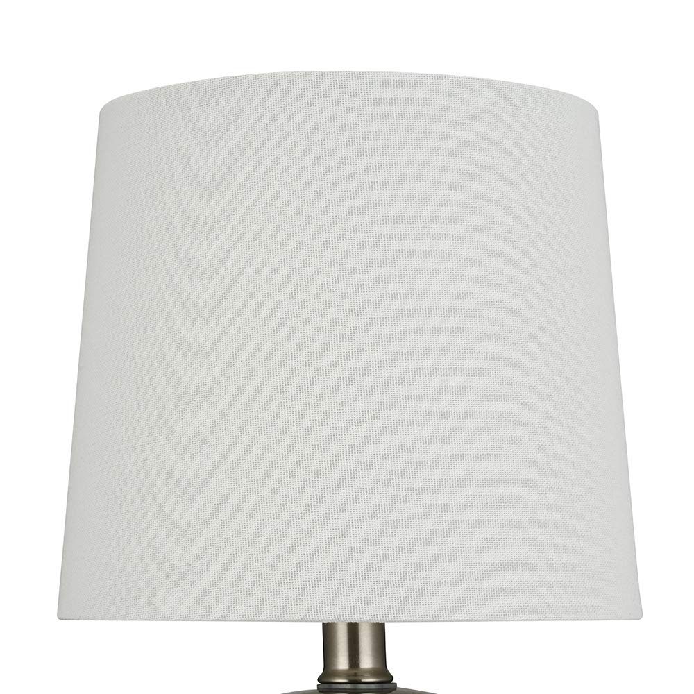 Amazon Brand – Stone & Beam Table Lamp with Textured Ceramic Base and LED Light Bulb - 15 Inch, Crackle Gray