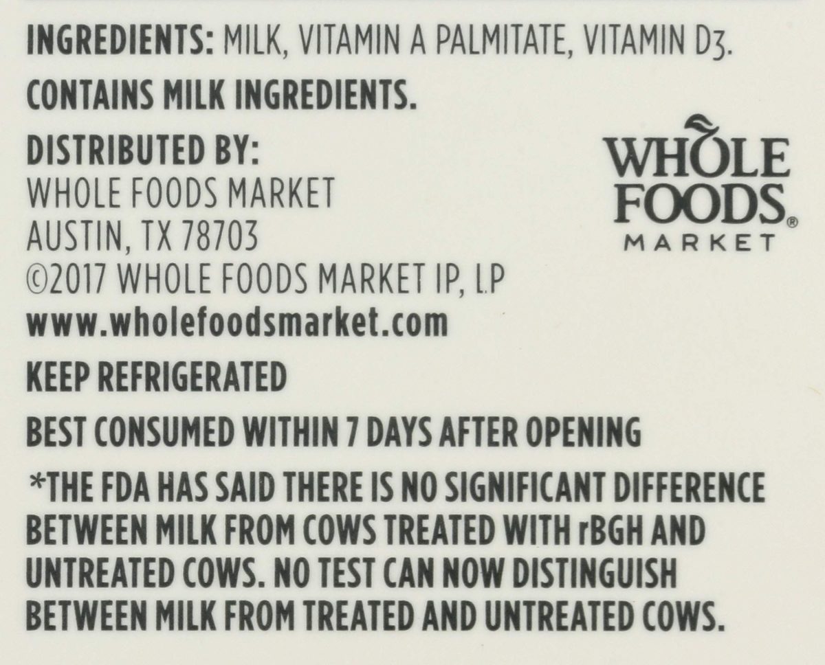 365 by Whole Foods Market, Grade A Whole Milk, 32 Fl Oz (Packaging May Vary)