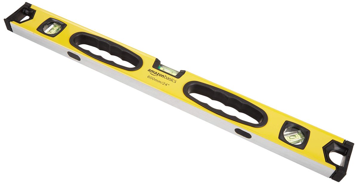 AmazonBasics Aluminum Alloy Magnetic Spirit Level - 24-Inch (Renewed)