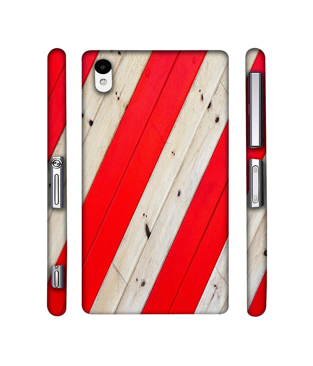 Amazon Brand - Solimo Designer Red and Cream Color Wood 3D Printed Hard Back Case Mobile Cover for Sony Xperia Z2