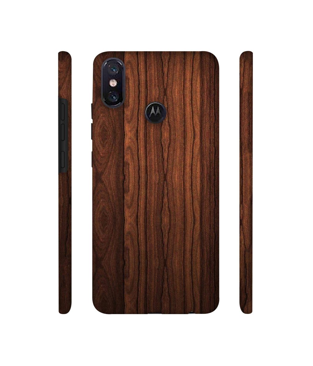 Amazon Brand - Solimo Designer Wooden Texture 3D Printed Hard Back Case Mobile Cover for Motorola One Power