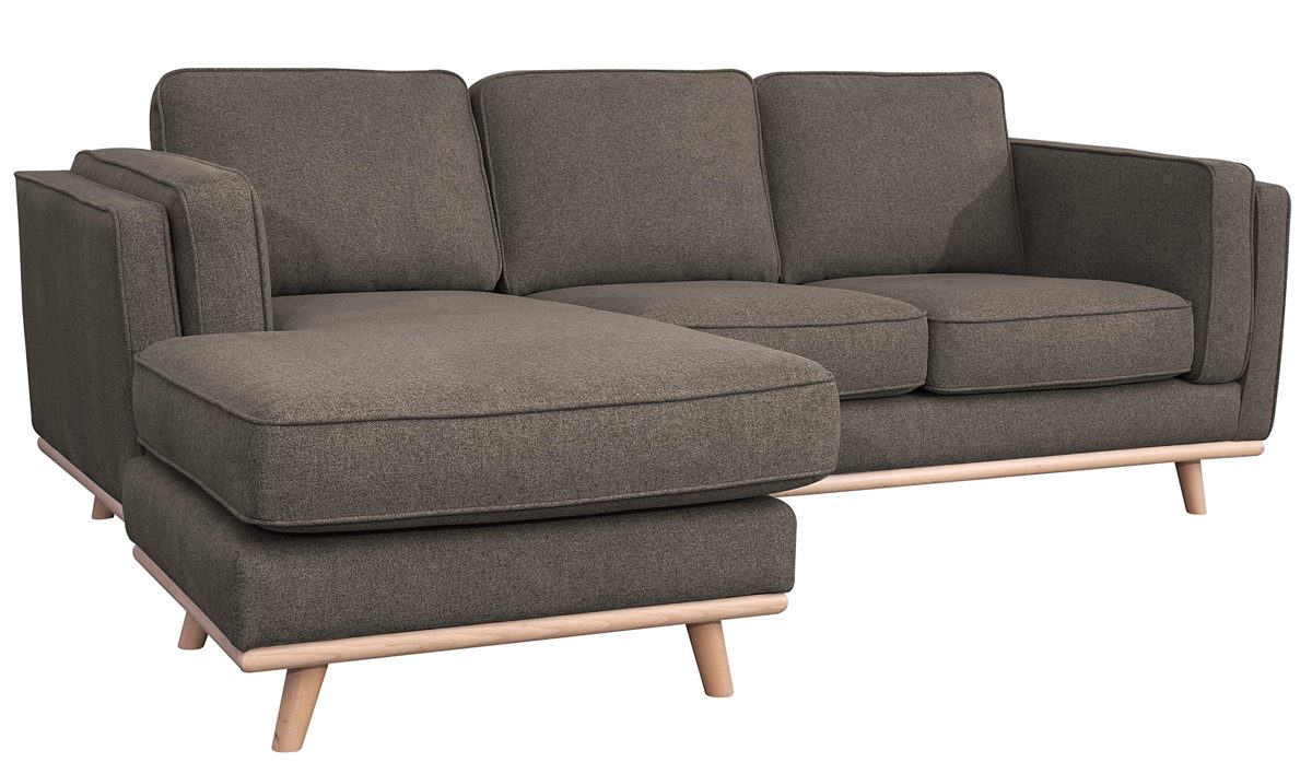 Amazon Brand – Rivet Rockwood Modern Reversible Chaise, Fabric, 93.3"W, Dark Gray