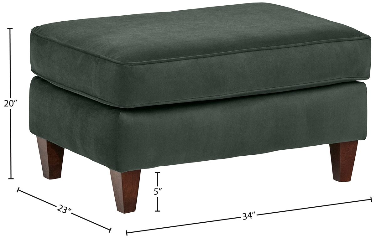 Amazon Brand – Stone & Beam Leila Ottoman, 34" W, Hunter Green