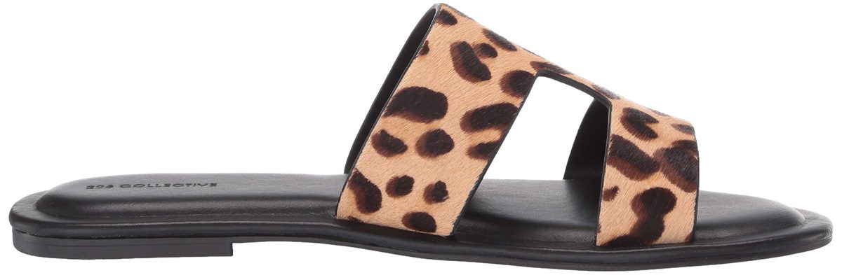 Amazon Brand - 206 Collective Women's Sabor Flat Sandal, Leopard Calf Hair, 12 B US