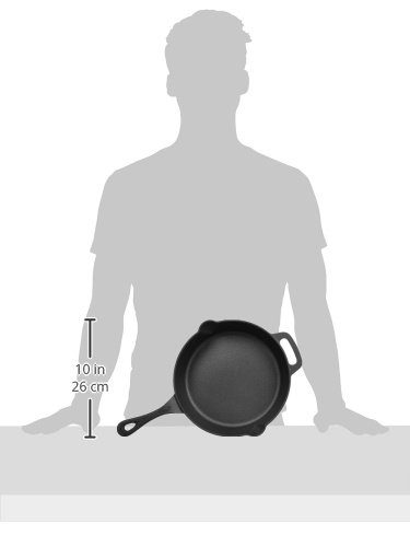AmazonBasics Pre-Seasoned Cast Iron Skillet - 26 cm