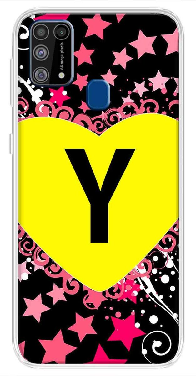 Amazon Brand - Solimo Designer Multicolor Heart Pattern Alphabet-Y Printed Soft Back Case Mobile Cover for Samsung Galaxy M31