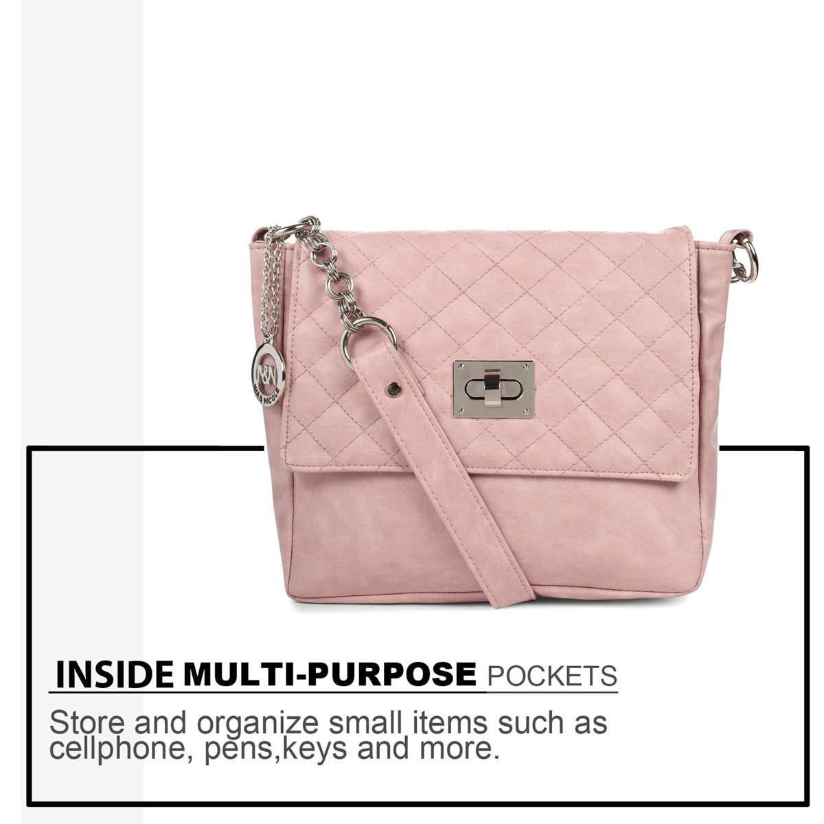 Nia & Nicole Women's Sling Bag (Baby Pink)