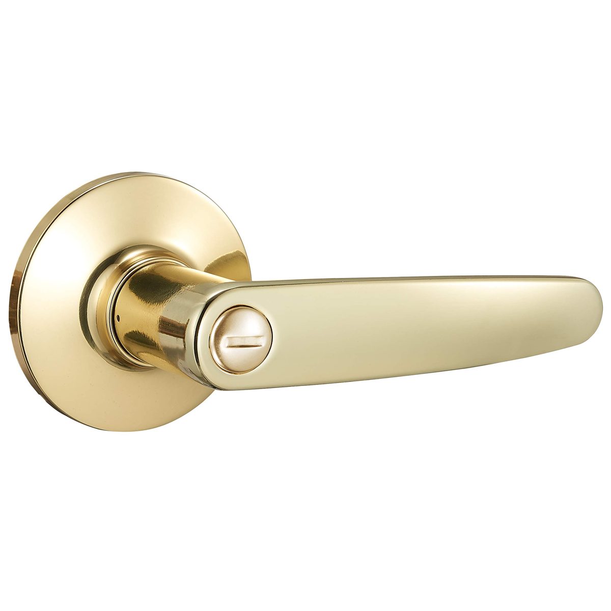 AmazonBasics Straight Door Lever - Privacy - Polished Brass