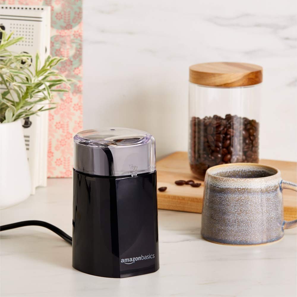 AmazonBasics Electric Coffee Bean Grinder, Black