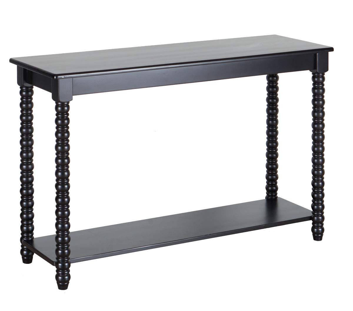 Amazon Brand – Ravenna Home Traditional Solid Pine End Table, 15.75"W, Black Finish