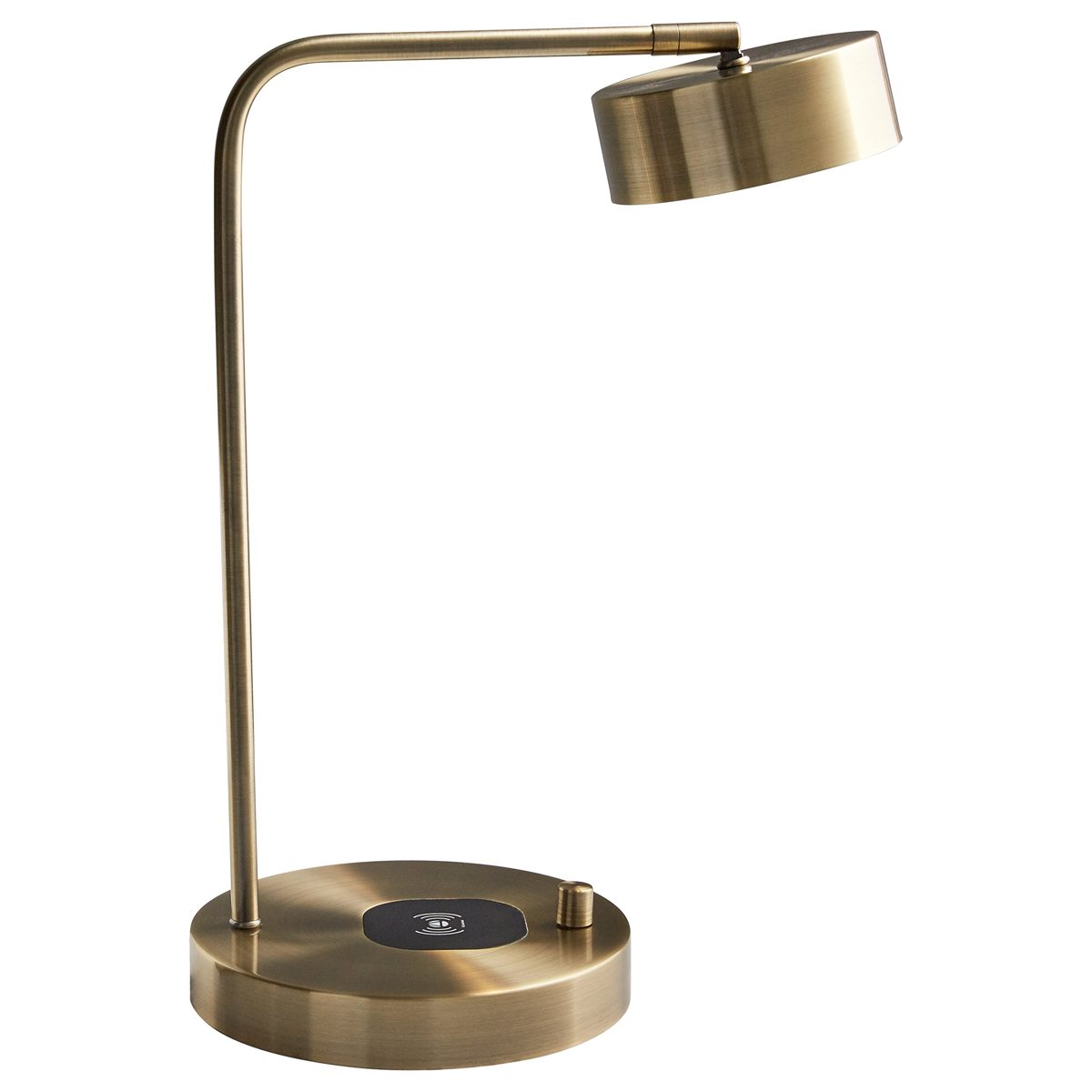 Stone & Beam Modern Task Lamp, 18.5"H, Antique Brass with Wireless Charging