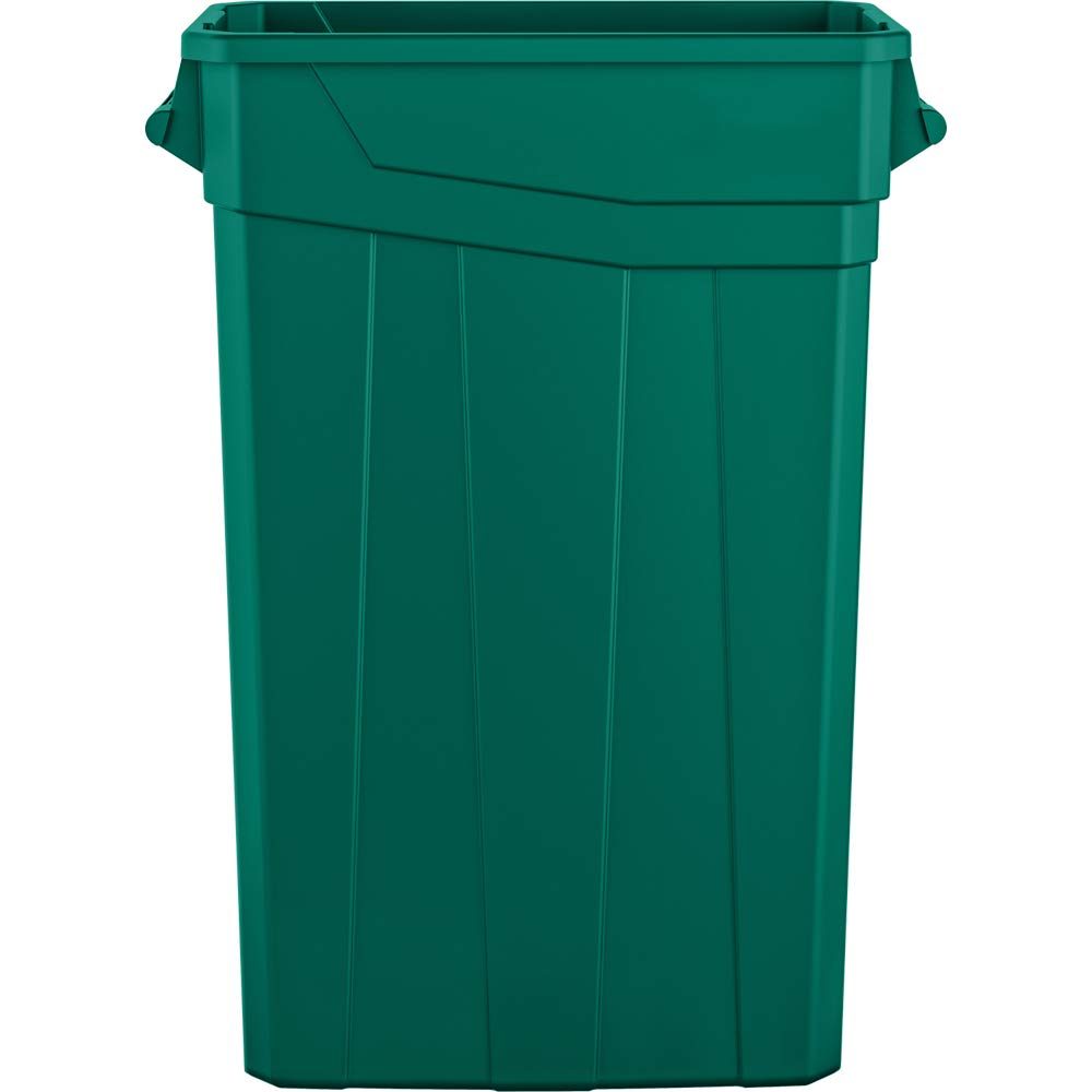 AmazonBasics 23 Gallon Slim Trash Can with Handle, Green, 4-Pack