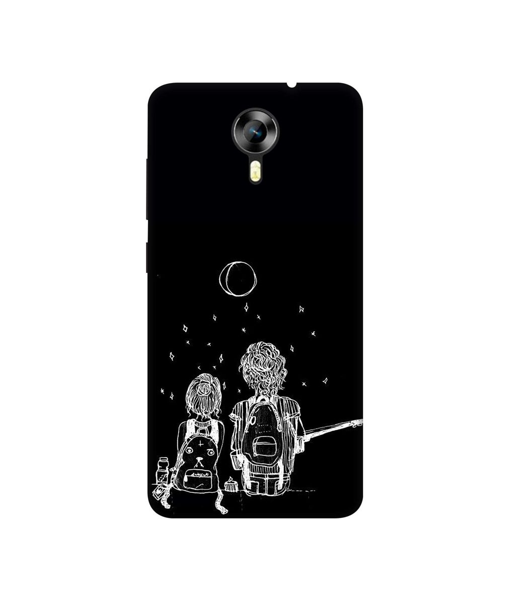 Amazon Brand - Solimo Designer Couples Sitting at Dark 3D Printed Hard Back Case Mobile Cover for Micromax Canvas Xpress 2 E313