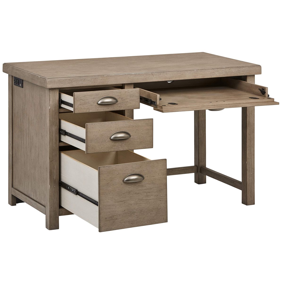 Amazon Brand – Stone & Beam Elias Casual Wood Office Computer Desk, 48"W, Grey