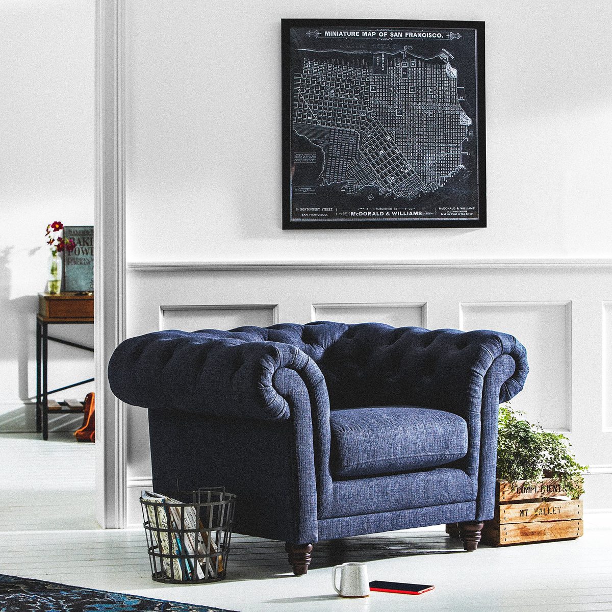Amazon Brand – Stone & Beam Modern Print of 1879 San Francisco Map Wall Art, Black Frame, 32" x 32"