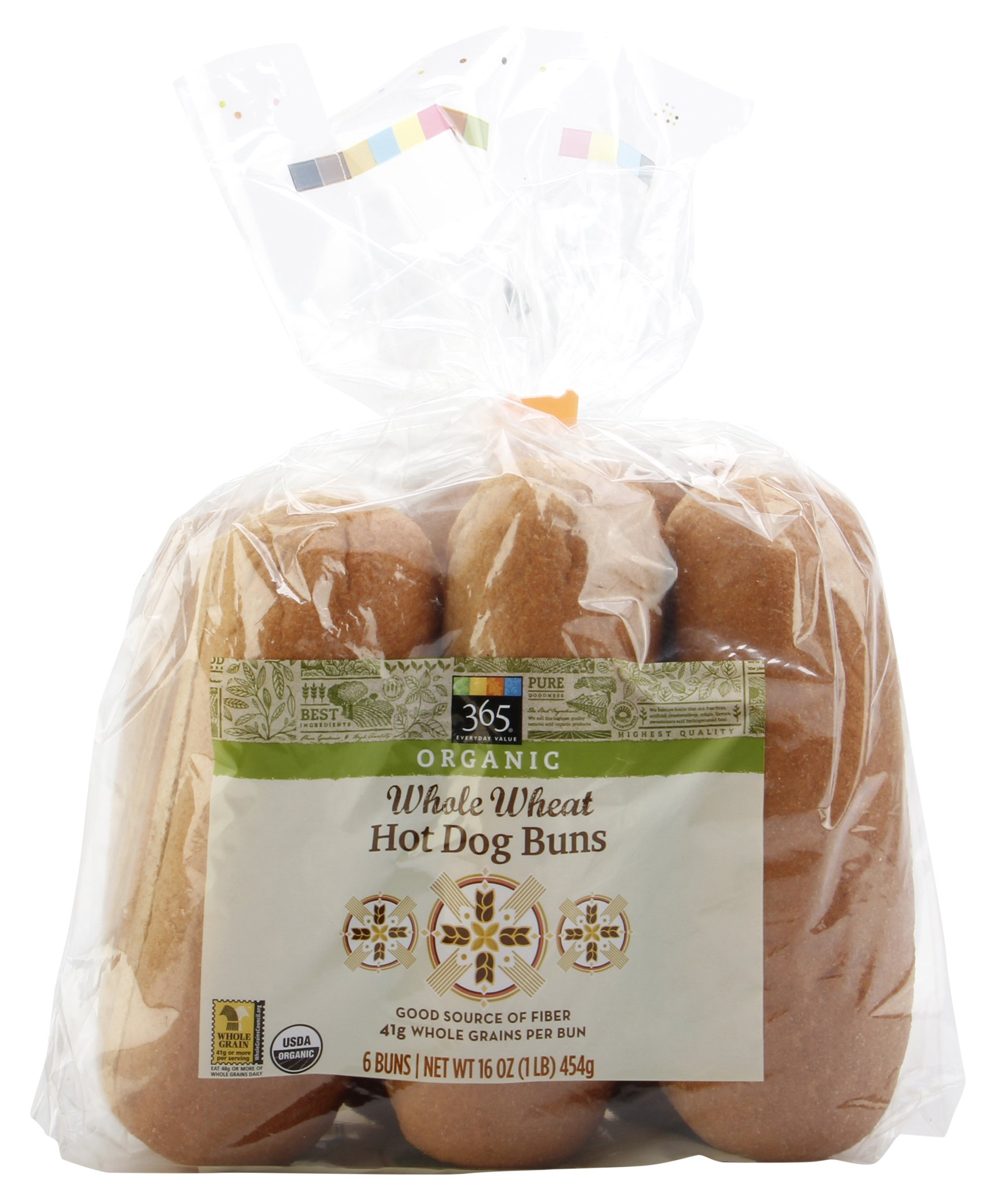 365 Everyday Value, Organic Whole Wheat Hot Dog Buns , 6 ct