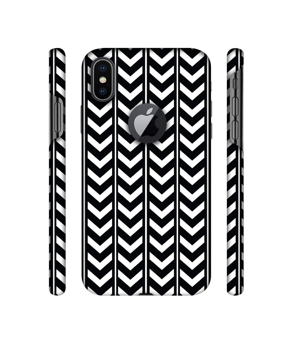 Amazon Brand - Solimo Designer Arrow Texture 3D Printed Hard Back Case Mobile Cover for Apple iPhone X (Logo Cut)