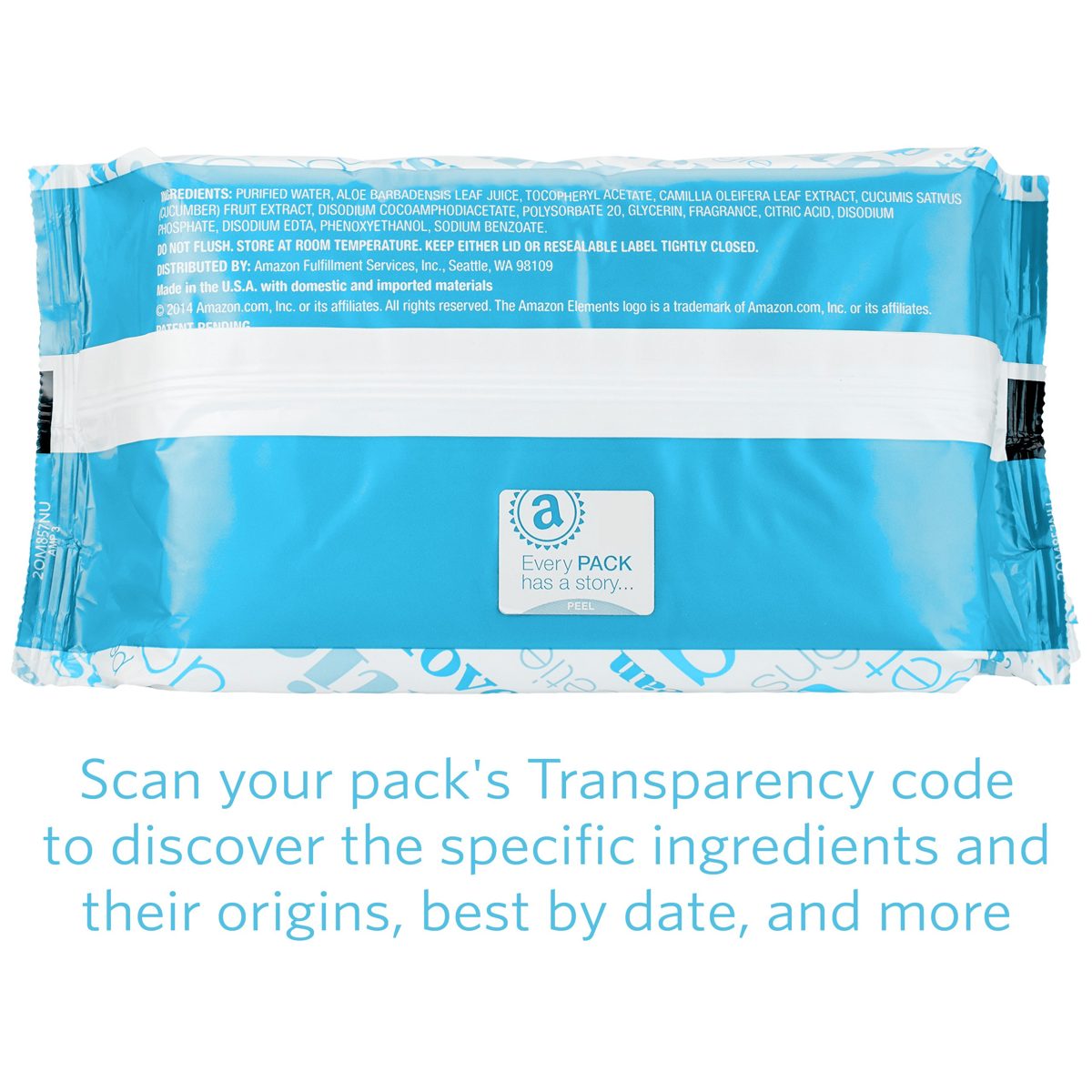 Amazon Elements Baby Wipes, Unscented, 720 Count, Resealable Packs with Tub