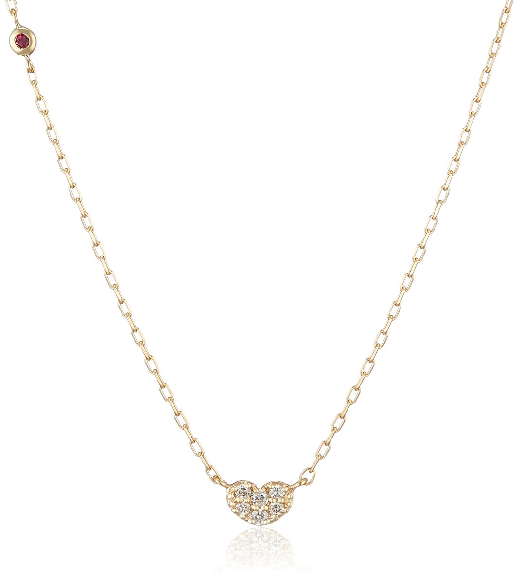 [An AJC Collection] an AJC Collection July birthstone ruby K10 Yellow Gold Heart Motif Necklace 0351 – 8426 – 0018 – 0000