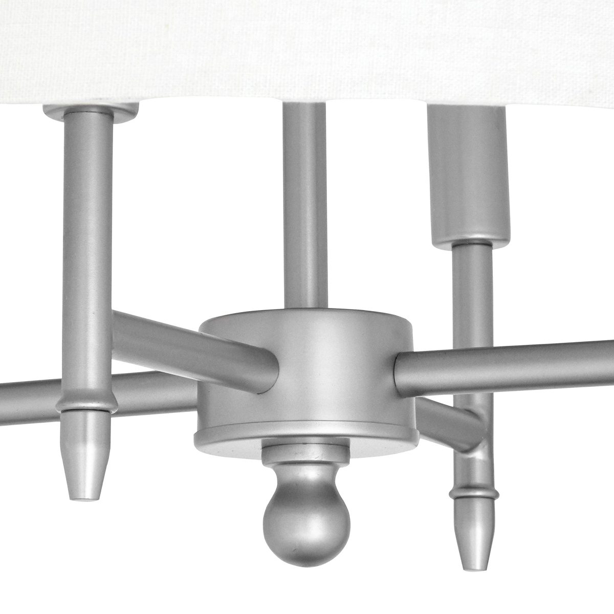 Amazon Brand – Stone & Beam Classic Ceiling Pendant Chandelier Fixture With White Drum Shade- 20 x 20 x 42 Inches, Brushed Nickel