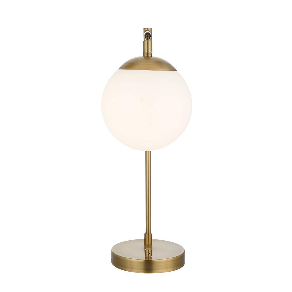 Amazon Brand – Rivet Modern Gold Globe Table Lamp 22" H, Integrated LED Light