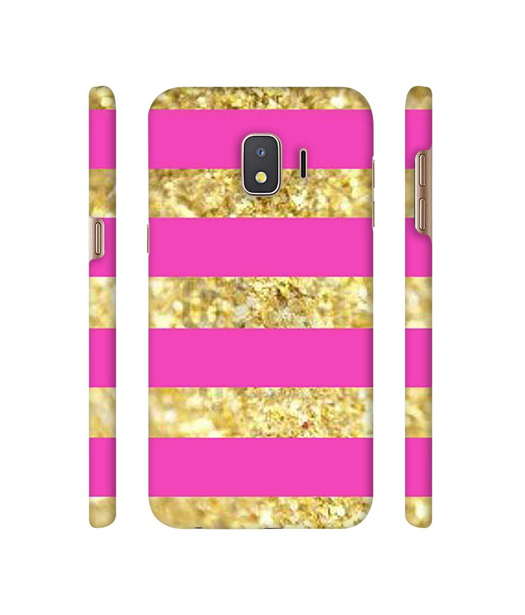 Amazon Brand - Solimo Designer Golden Stripes 3D Printed Hard Back Case Mobile Cover for Samsung Galaxy J2 Core