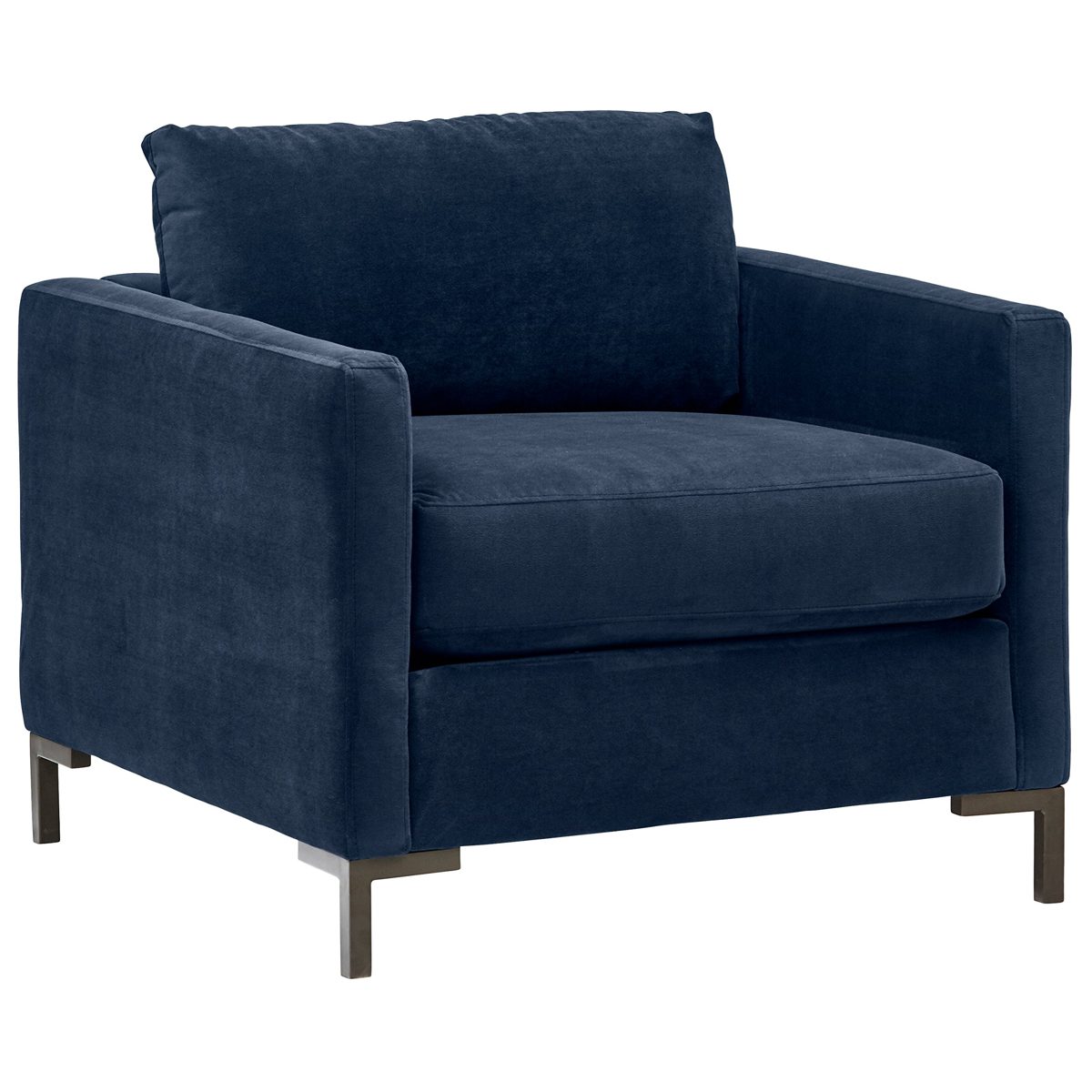 Amazon Brand – Rivet Edgewest Low Back Modern Accent Chair, 34"W, Blue Ink