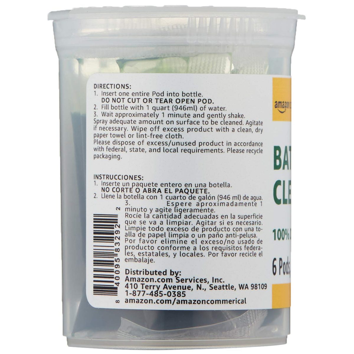 AmazonCommercial Dissolvable Bathroom Cleaner Refill Vial - 6 Pacs