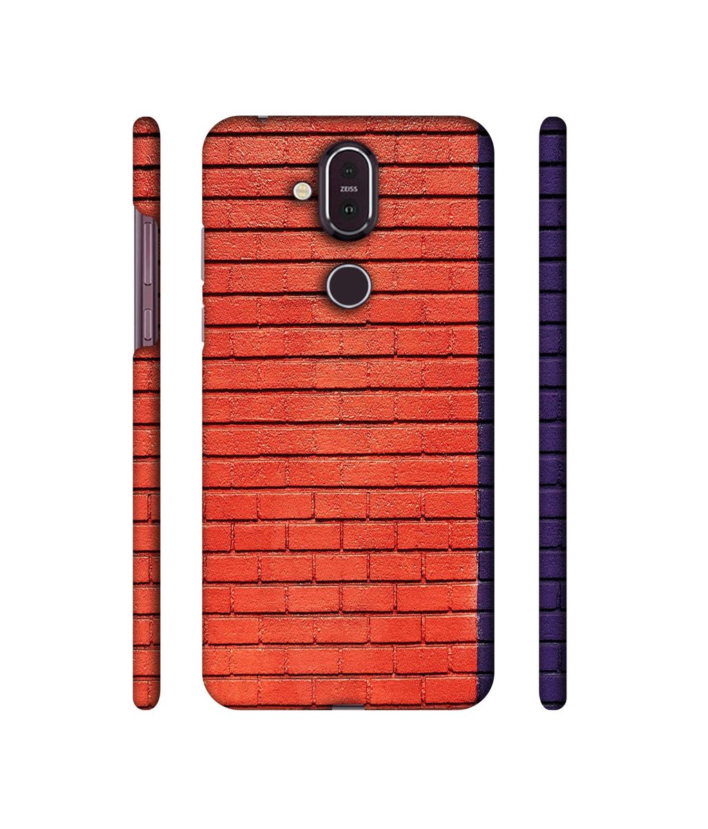 Amazon Brand - Solimo Designer Red and Purple Brick 3D Printed Hard Back Case Mobile Cover for Nokia 8.1