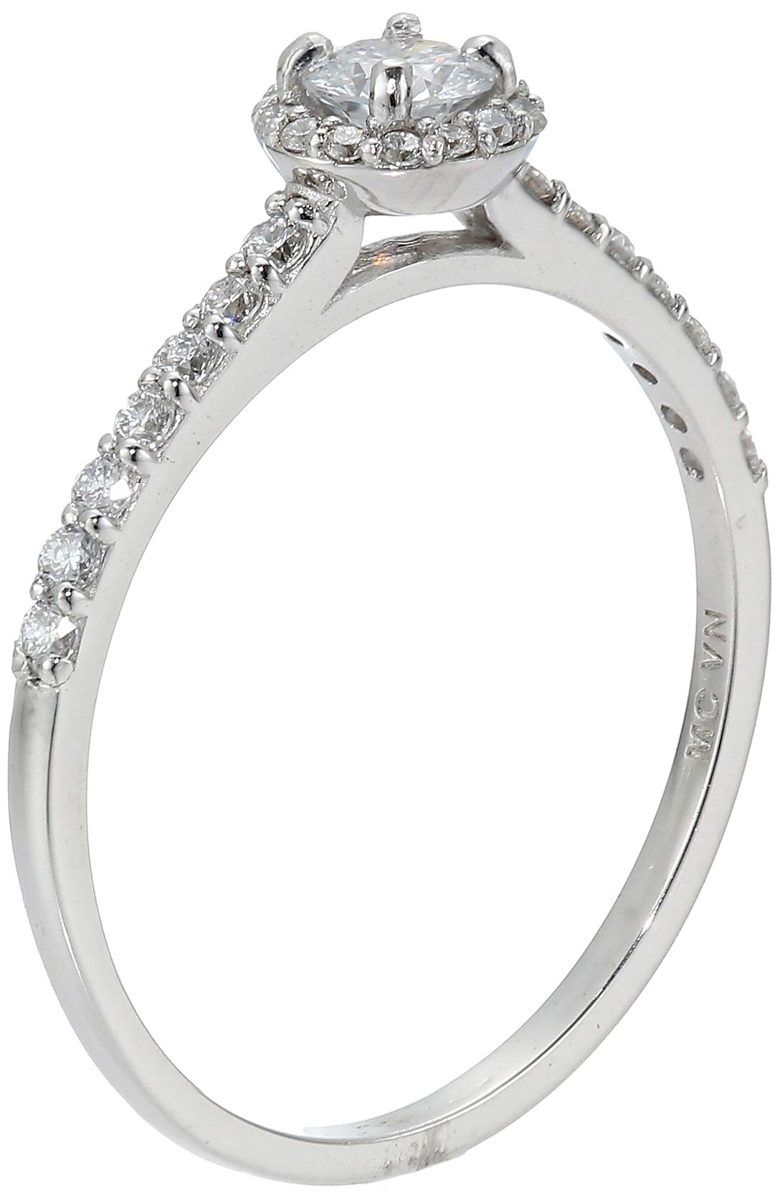 IGI Certified Lab Grown Diamond Halo Engagement Ring in 14k White Gold (1.0 CT.TW., I-J Color, SI1-SI2 Clarity), Size 7