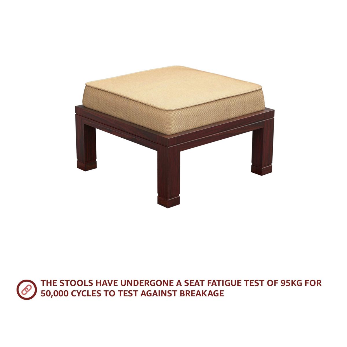 Amazon Brand - Solimo Andro Solid Sheesham Wood Coffee Table with 4 Stools (Mahogany Finish)