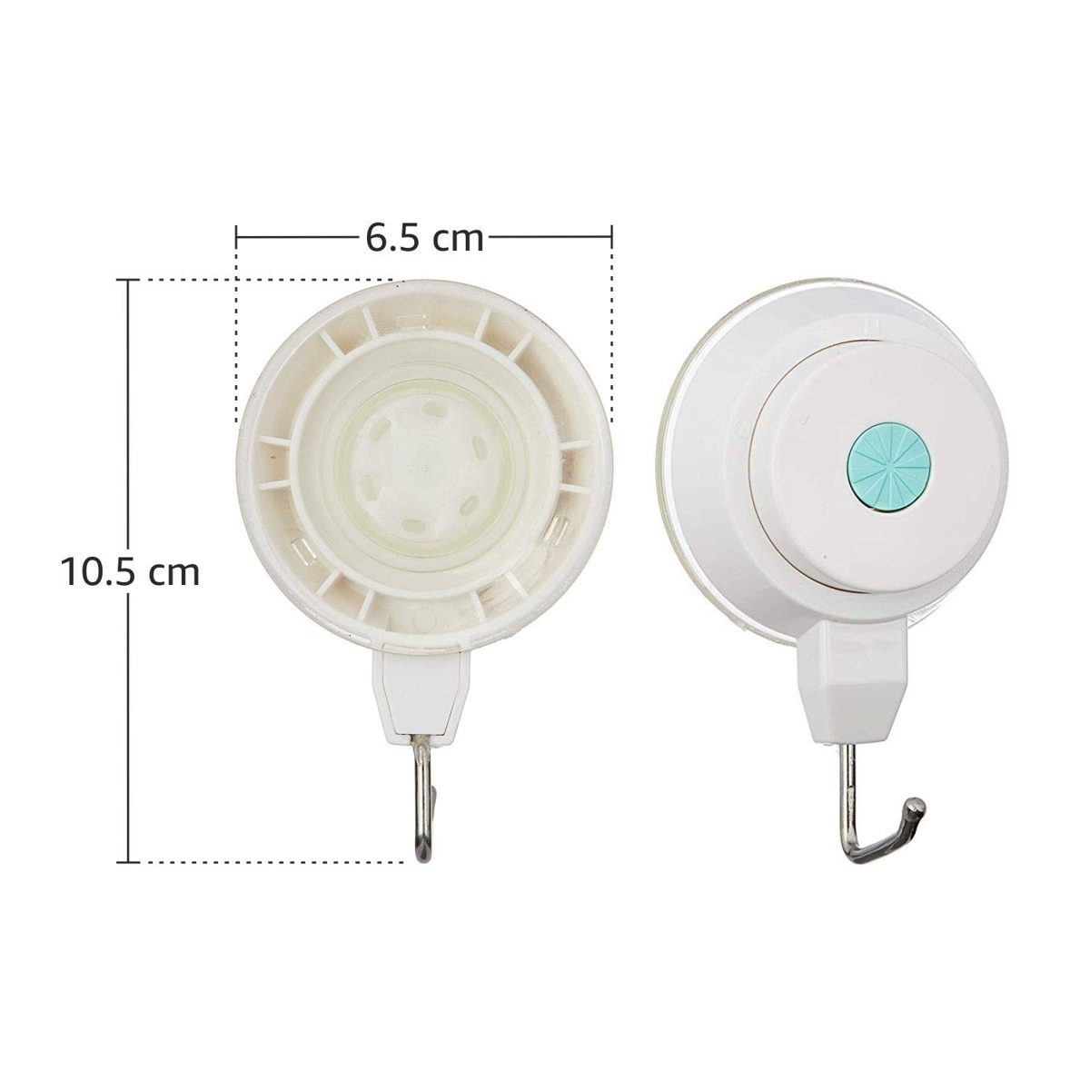 Amazon Brand - Solimo Suction Hooks, Set of 3, White