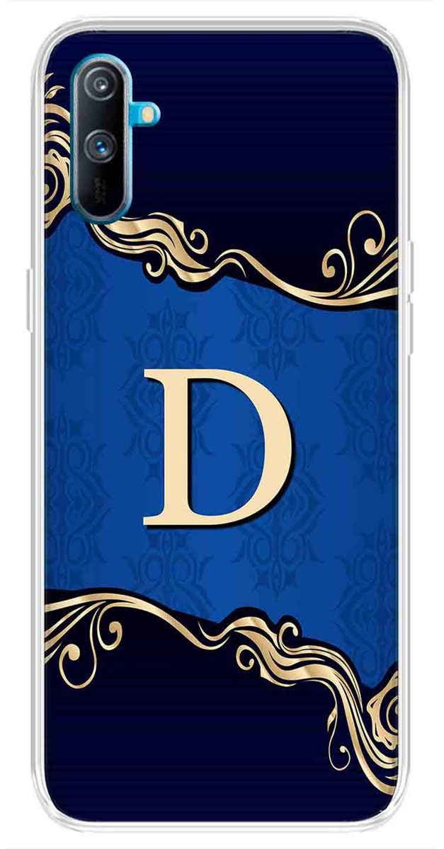 Amazon Brand - Solimo Designer Multicolor Blue Pattern Alphabet-D Printed Soft Back Case Mobile Cover for Realme C3