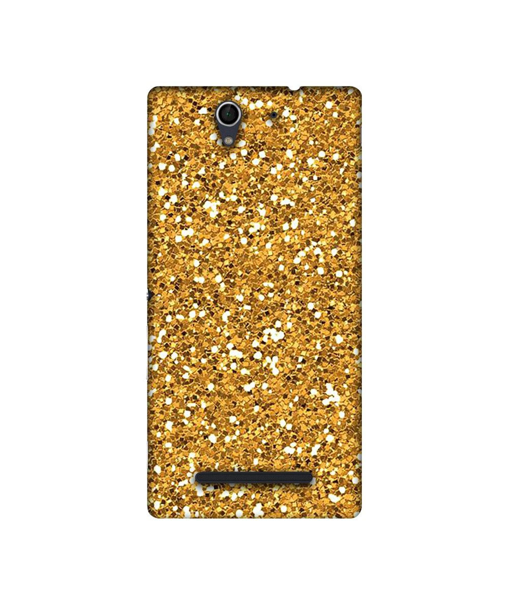 Amazon Brand - Solimo Designer Golden Sparkle 3D Printed Hard Back Case Mobile Cover for Sony Xperia C3 Dual