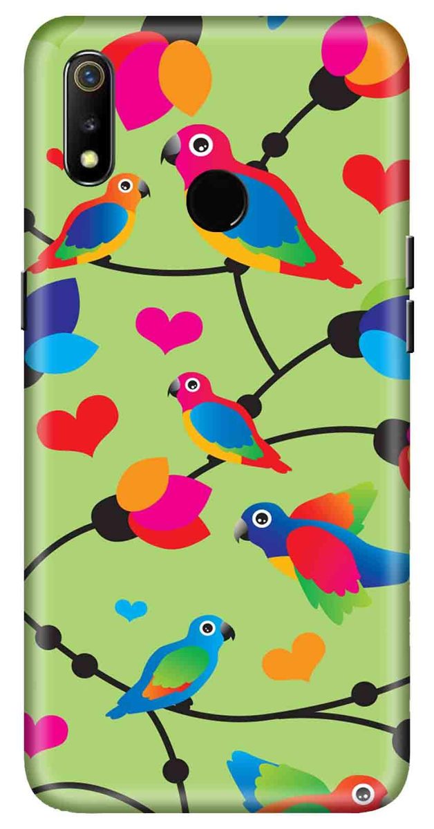 Amazon Brand - Solimo Designer Birds Patterns Design 3D Printed Hard Back Case Mobile Cover for Realme 3 / Realme 3i