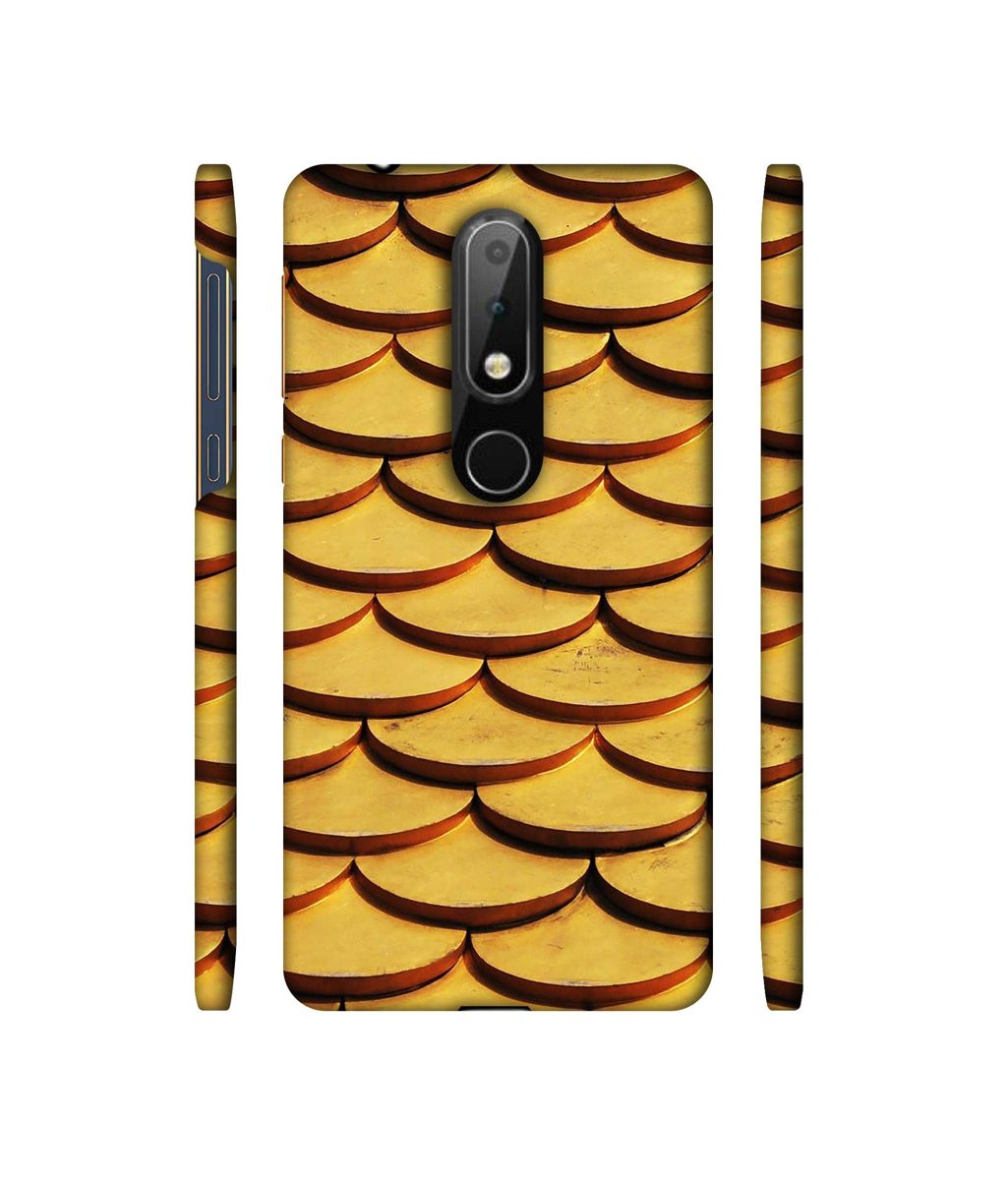 Amazon Brand - Solimo Designer Wooden Semi Circle Texture 3D Printed Hard Back Case Mobile Cover for Nokia 6.1 Plus