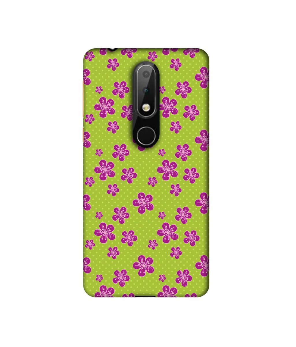 Amazon Brand - Solimo Designer Pink Flower Patterns 3D Printed Hard Back Case Mobile Cover for Nokia 6.1 Plus