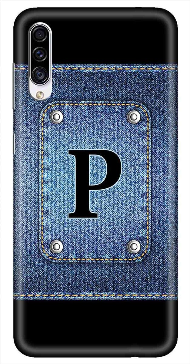 Amazon Brand - Solimo Designer Button Jeans Alphabet-P 3D Printed Hard Back Case Mobile Cover for Samsung Galaxy A30s