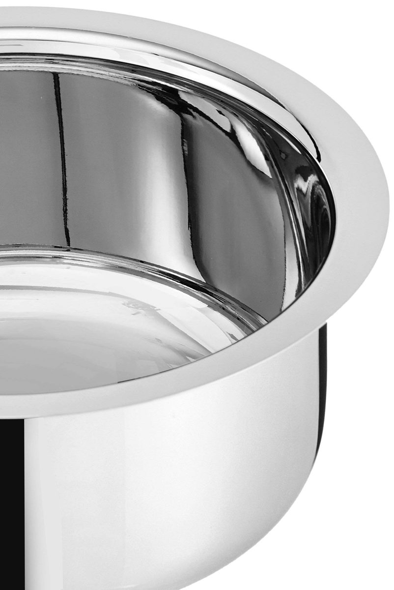 Solimo Stainless Steel 2-Piece Tope Set with One Steel Lid