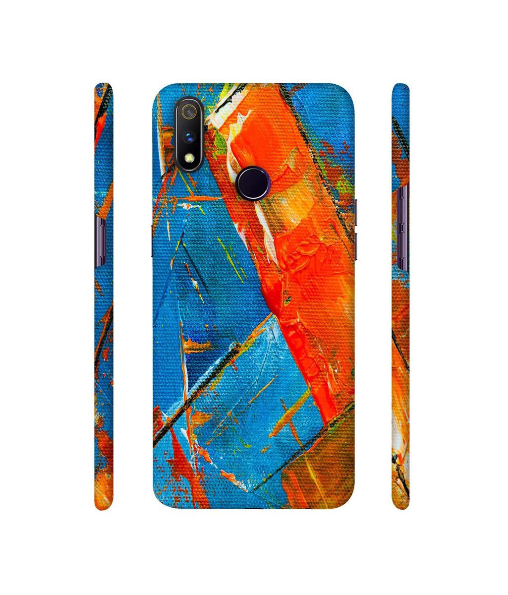Amazon Brand - Solimo Designer Sky Blue and Orange Canvas 3D Printed Hard Back Case Mobile Cover for Realme 3 Pro